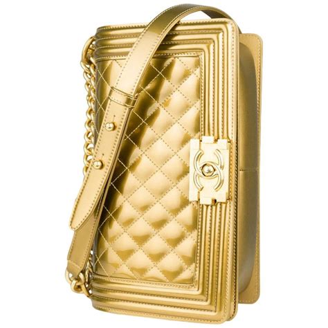 chanel boy bag gold cream